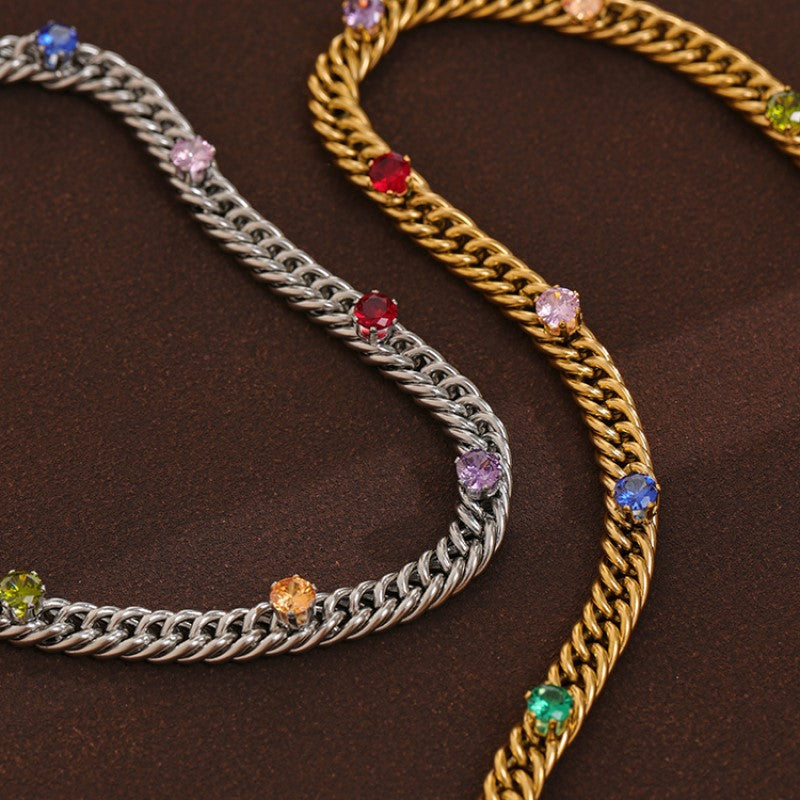 Colorful Zircon Designer Necklace