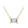Silver Cuboidal Zircon Necklace