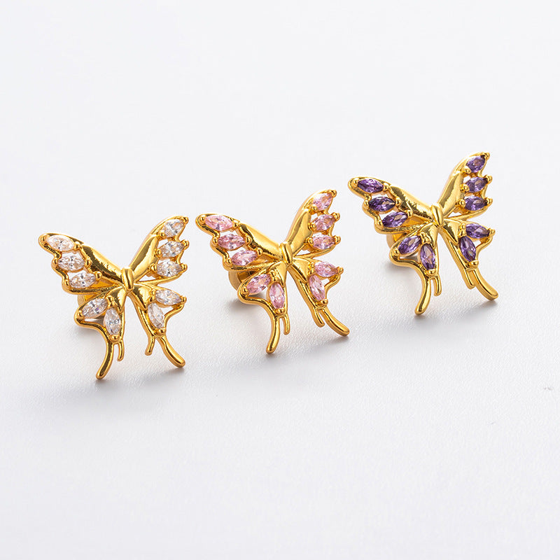Henson Titanium Steel Butterfly Ear Cuff Earrings