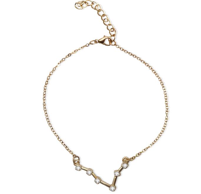 Zodiac Bracelet with Stylish Zircon Pendant