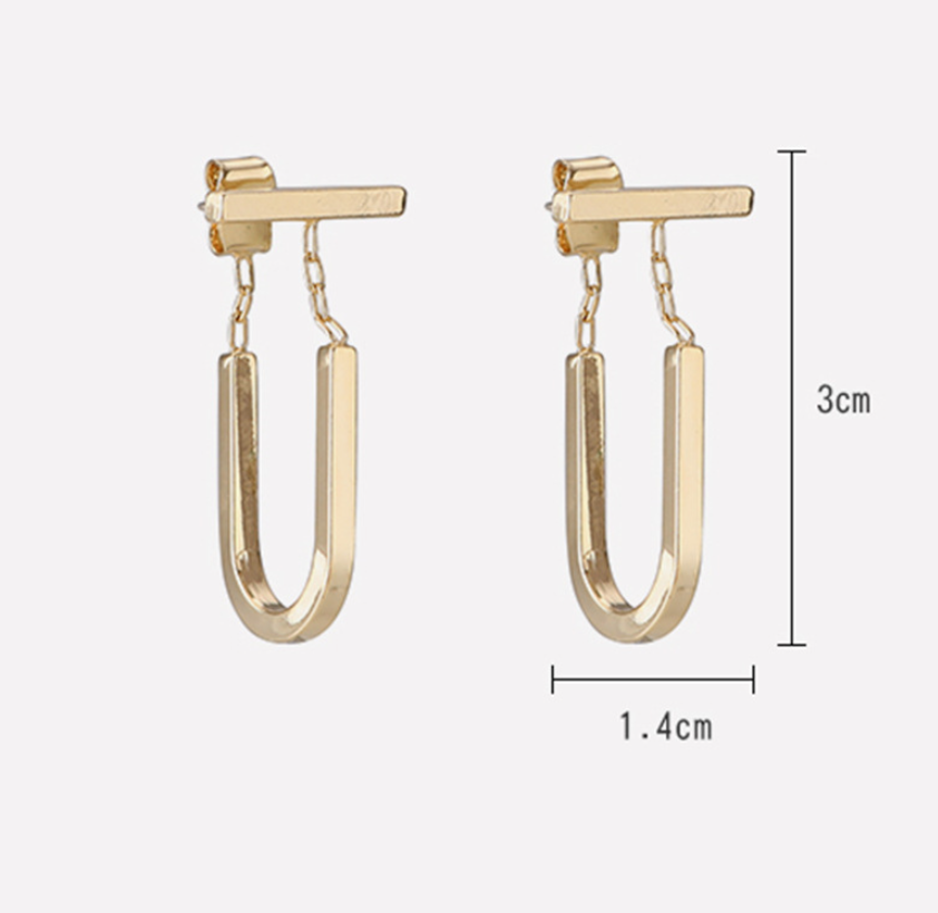 U-Shaped Gold Ear Studs