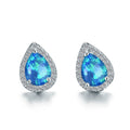 Platinum and Cobalt Blue Drop Earrings