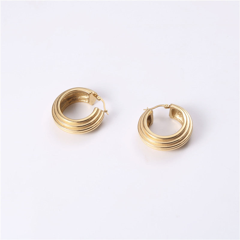 Exaggerated Big Earrings in Titanium Steel Design