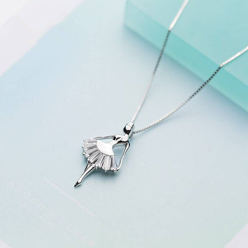 Ballet Girl Necklace with Silver Pendant