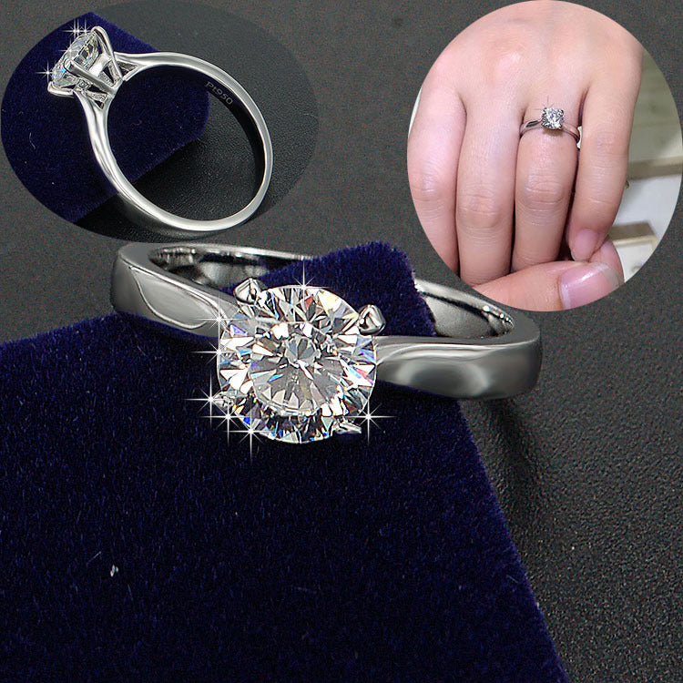 Platinum and 18K White Gold Engagement Ring Set