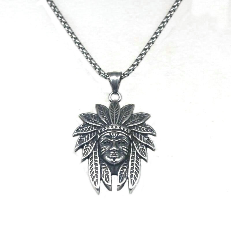 Titanium Steel Indian Necklace with Pendant