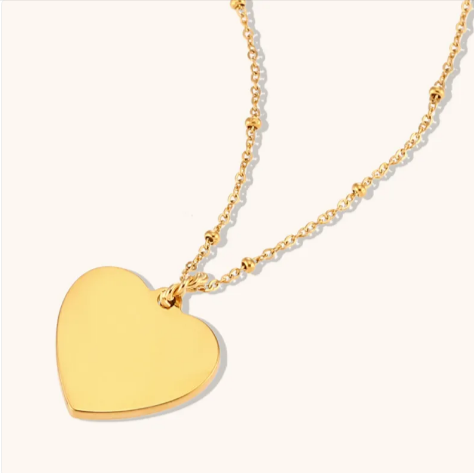 Gold Heart Pendant Necklace