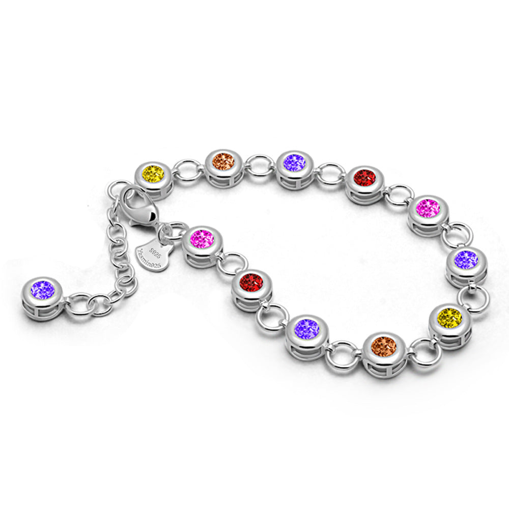 Rainbow Bracelet with Platinum Plating and Zirconia