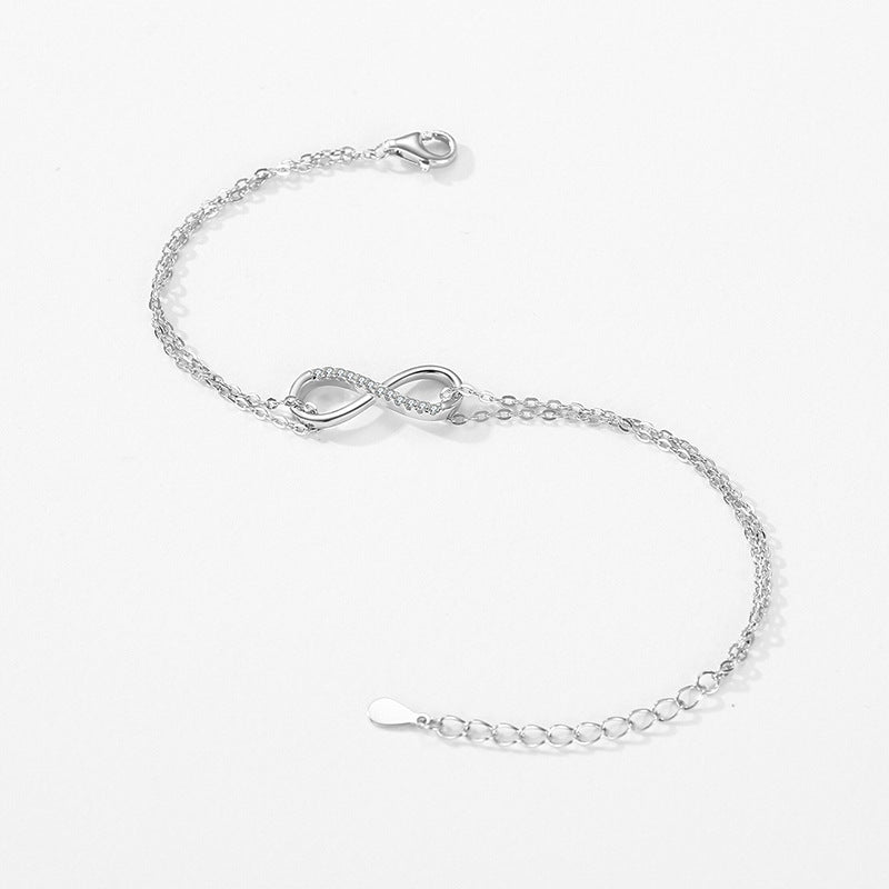 S925 Sterling Silver Fashion Infinite Symbol Bracelet