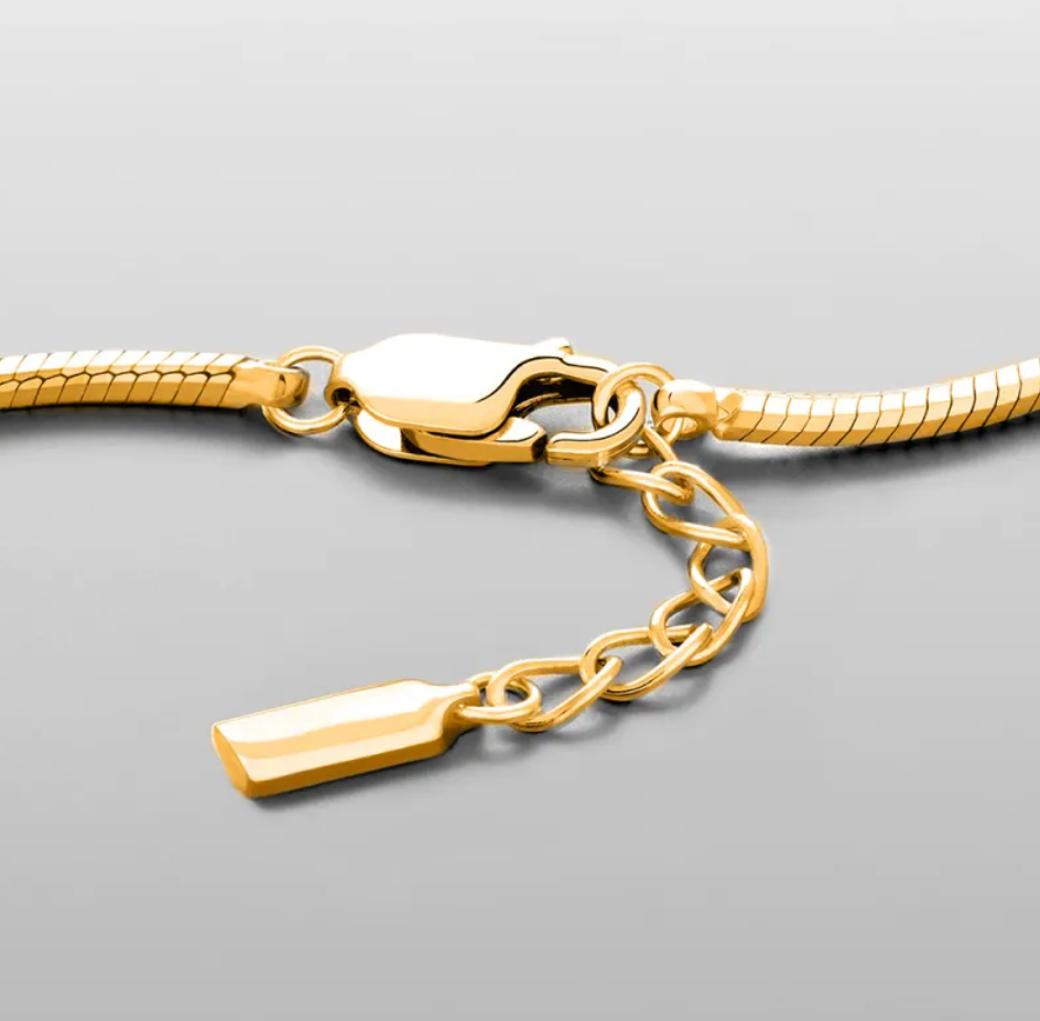 Octagonal Snake Bone Stainless Steel Bracelet