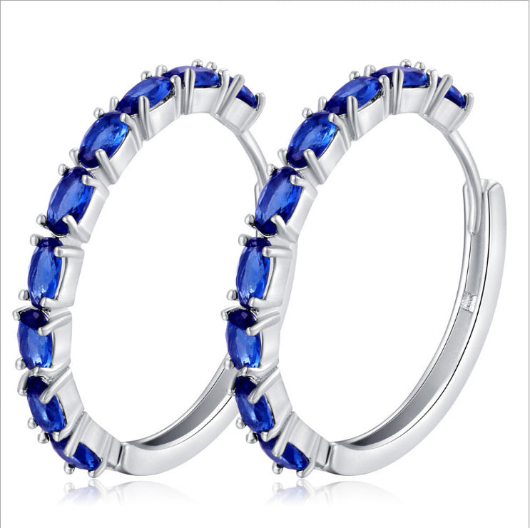 Zircon Earrings and Round Studs Set