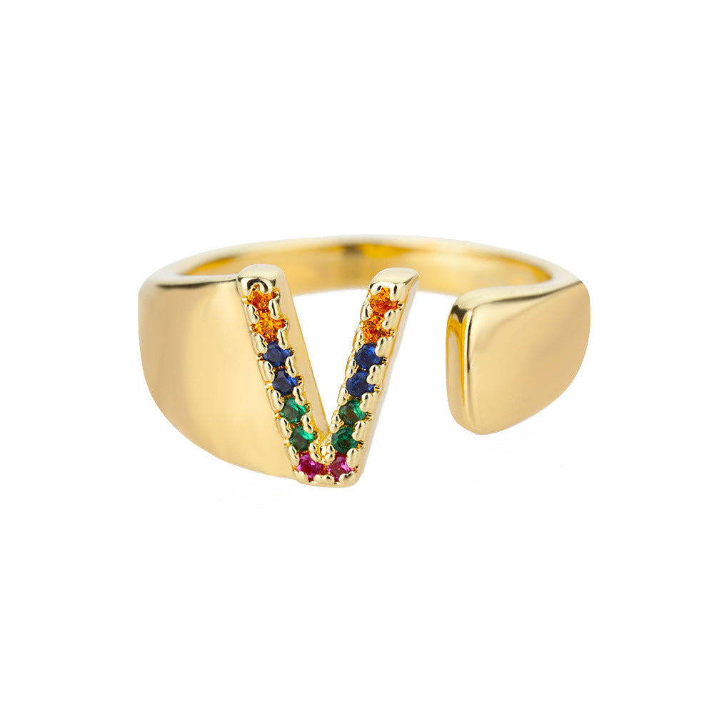 Colorful Zircon Women's Adjustable Vintage Ring Set