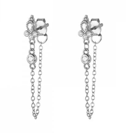 Zircon Butterfly Stud Earrings
