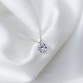 S925 Silver Pendant Necklace with Simple Diamond Design