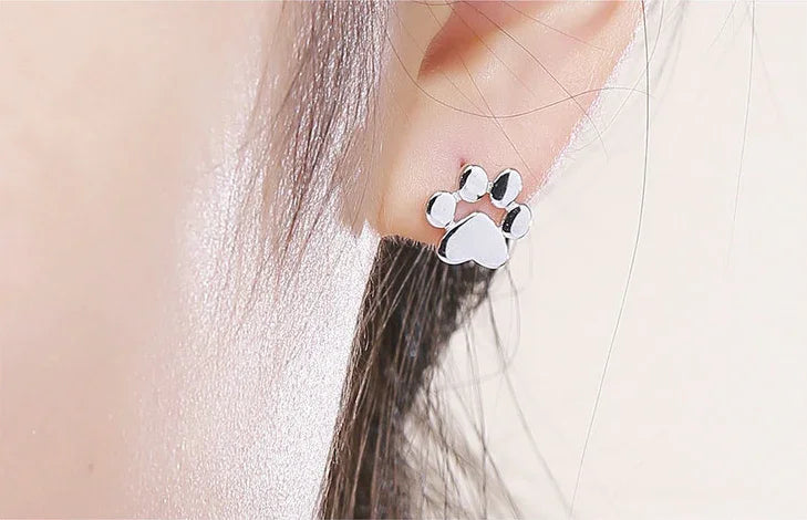 Silver Footprint Earrings