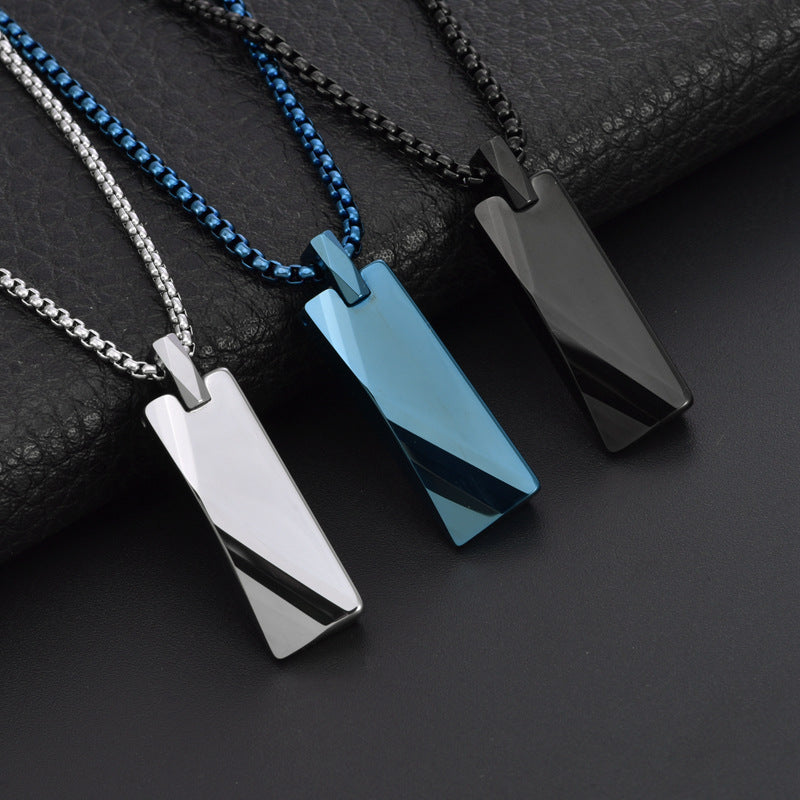 Stylish Tungsten Steel Pendant - Men's Long Necklace