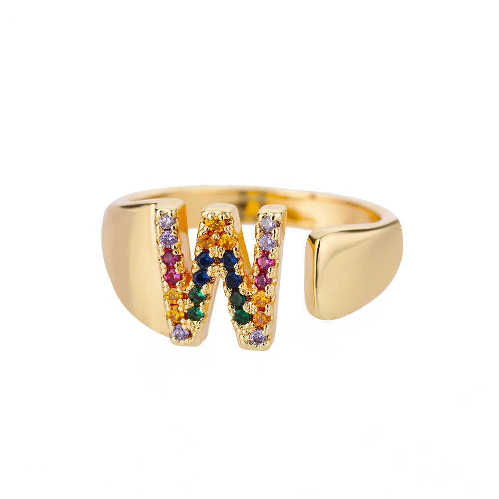 Colorful Zircon Women's Adjustable Vintage Ring Set