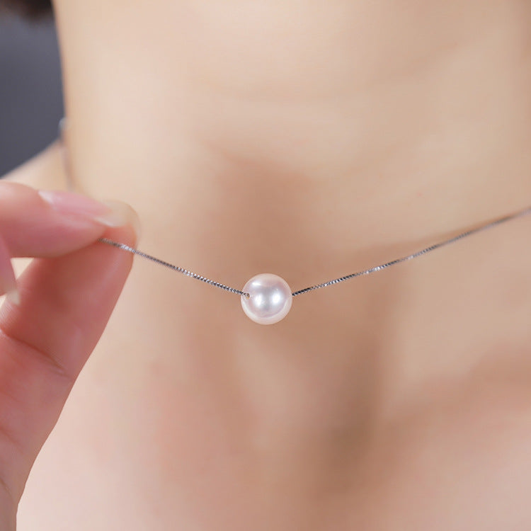 Natural Freshwater Pearl Necklace with S925 Silver Pendant