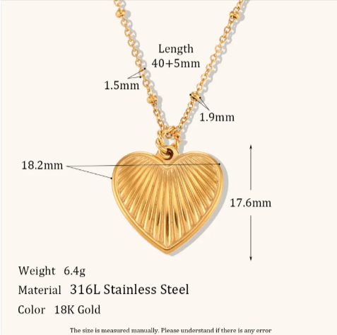 Gold Heart Pendant Necklace