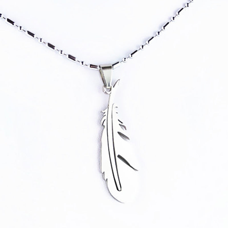 Vintage Feather Titanium Steel Pendant for Couples
