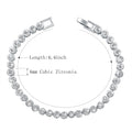 Simple Copper Zircon Bracelet in Platinum Finish