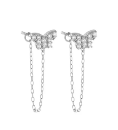 Zircon Butterfly Stud Earrings