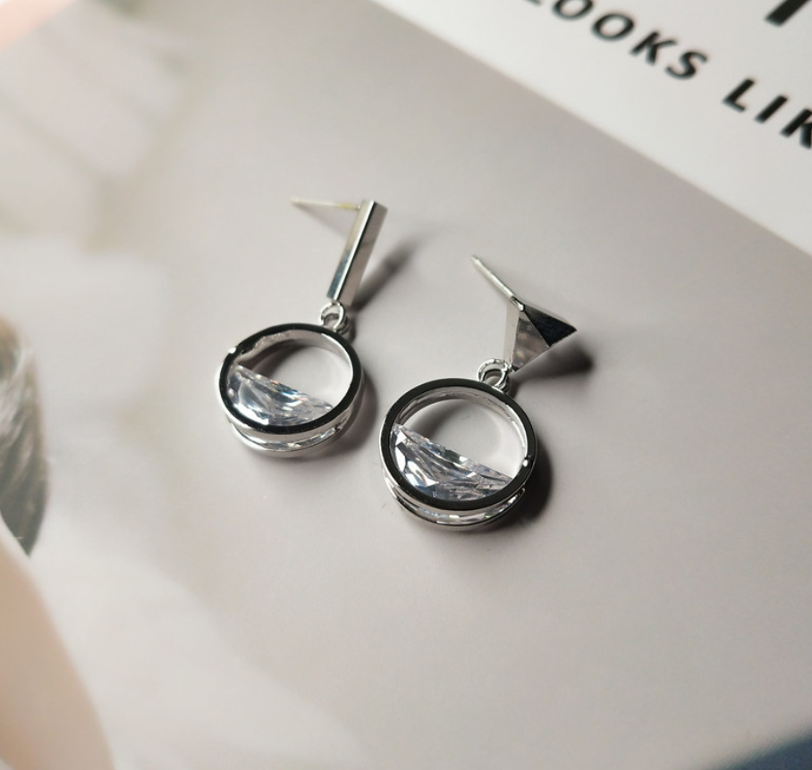 Geometric Zircon Earrings
