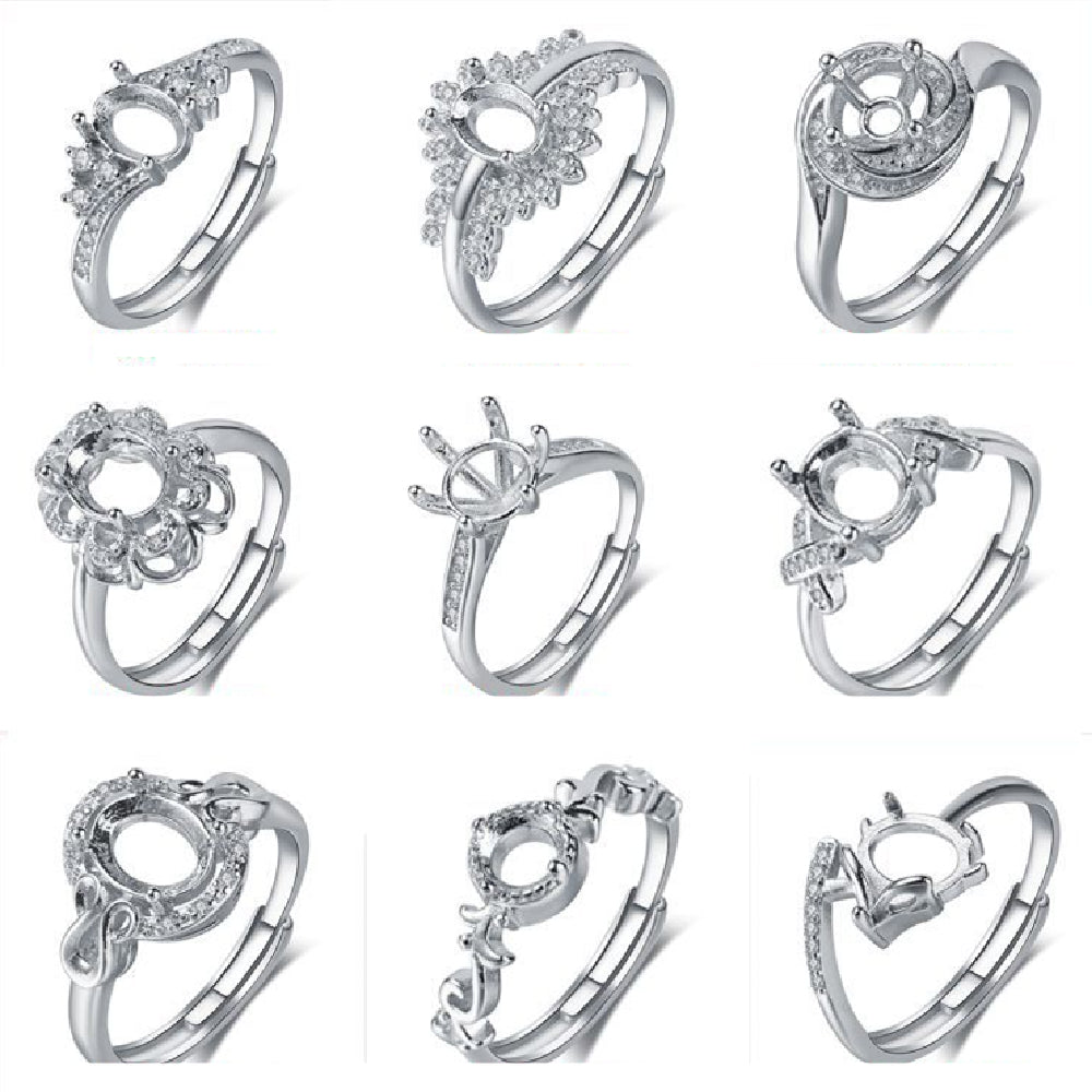 925 Silver Plated 18k Platinum Ring Frame Accessories