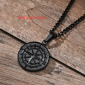 Titanium Steel Compass Pendant Necklace