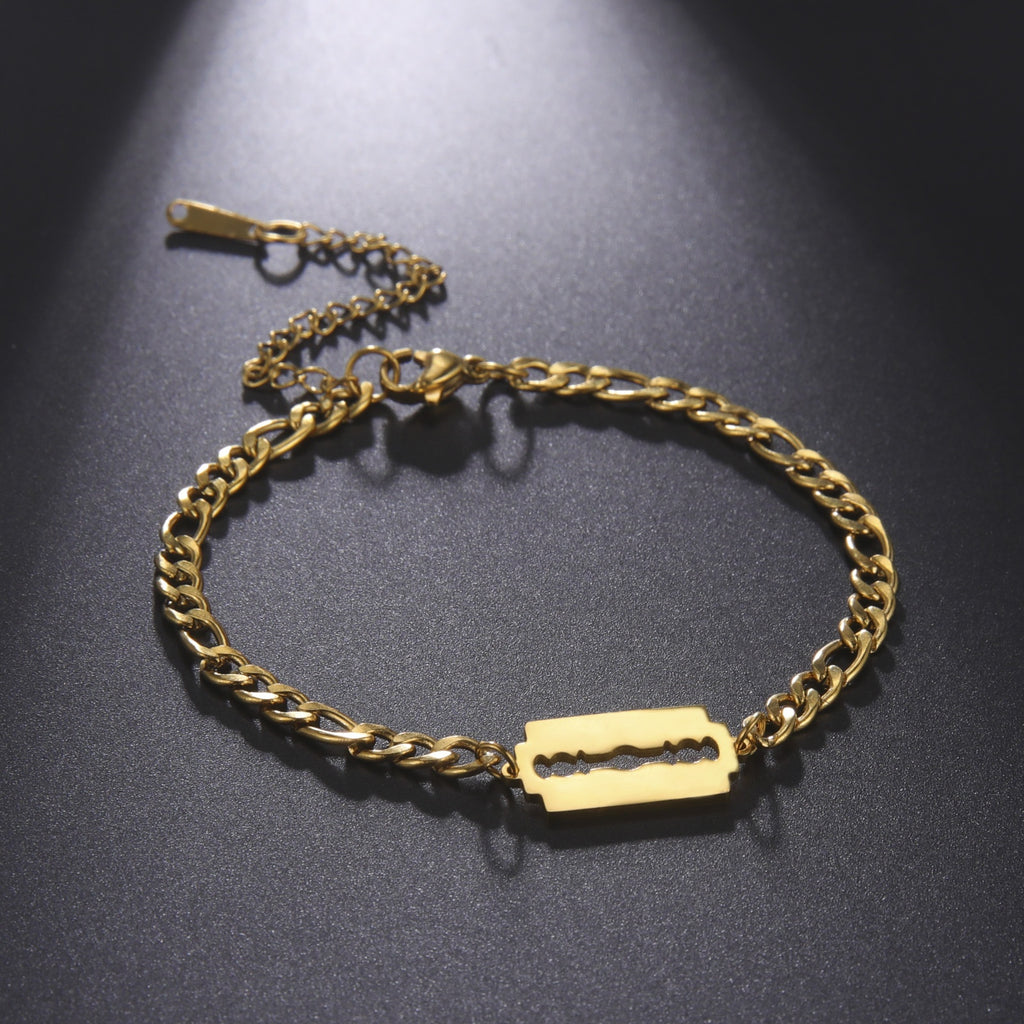 Double Hole Blade Stainless Steel Bracelet