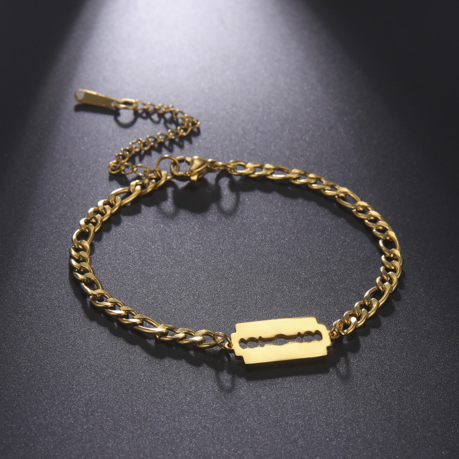 Double Hole Blade Stainless Steel Bracelet