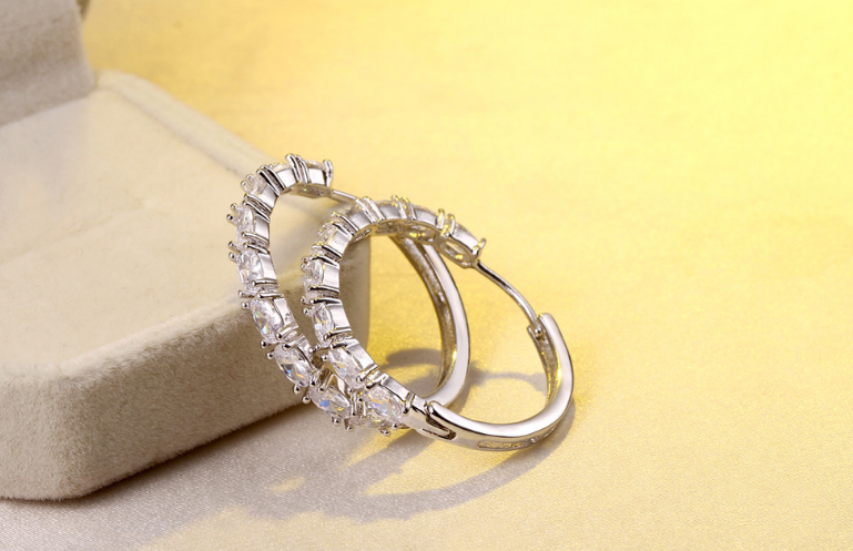 Zircon Earrings and Round Studs Set