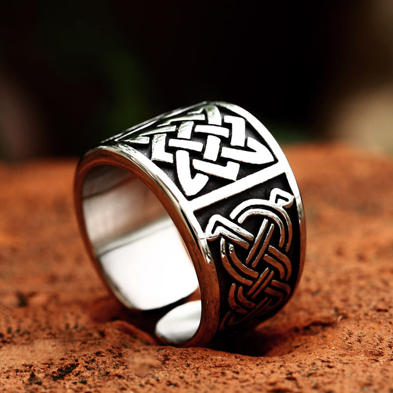 Nordic Retro Viking Celtic Knot Titanium Ring