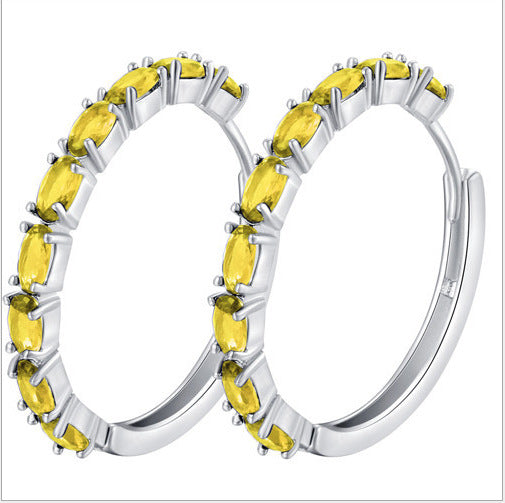 Zircon Earrings and Round Studs Set