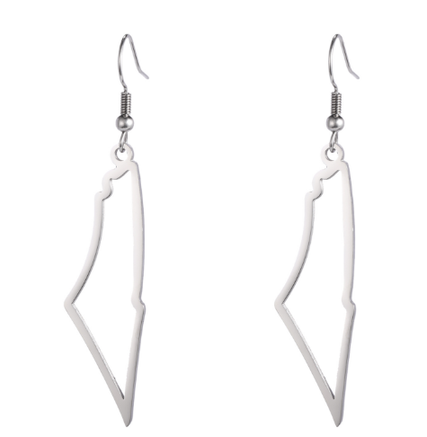 Palestine Outline Earrings with Titanium Steel Design (Pair)
