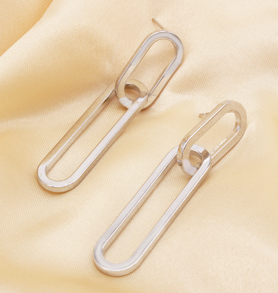 Minimalist Geometric Titanium Steel Long Earrings