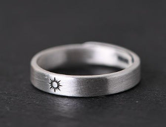 Sun and Moon Silver Jewelry Ring for Girlfriends