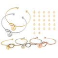 Simple Knot Heart Metal Bracelet with 26 Letter Charms