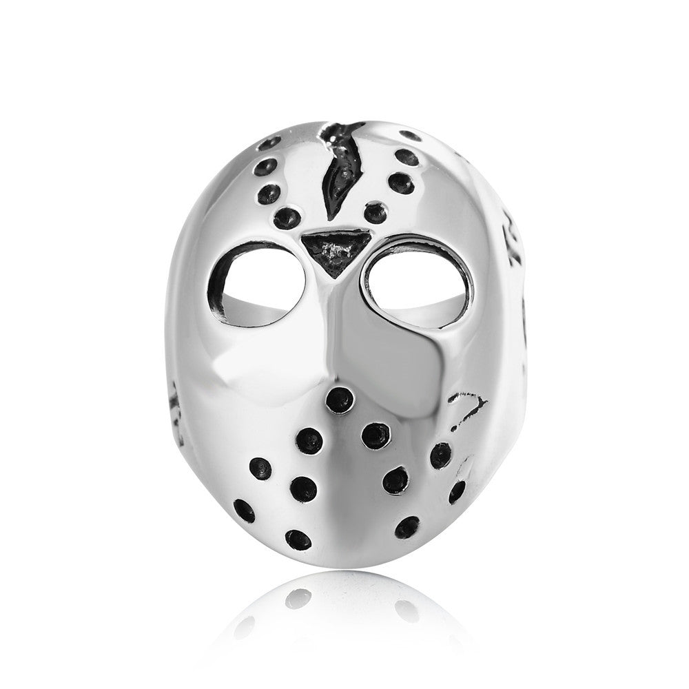 R0004-NK01 Punk Style Jason Mask Titanium Ring for Men