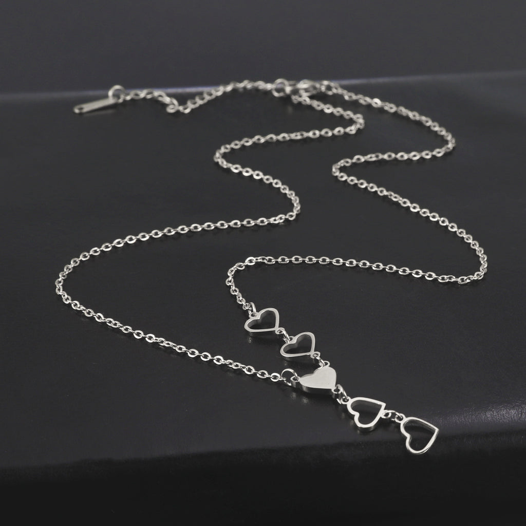Delicate Titanium Steel Heart Pendant Necklace