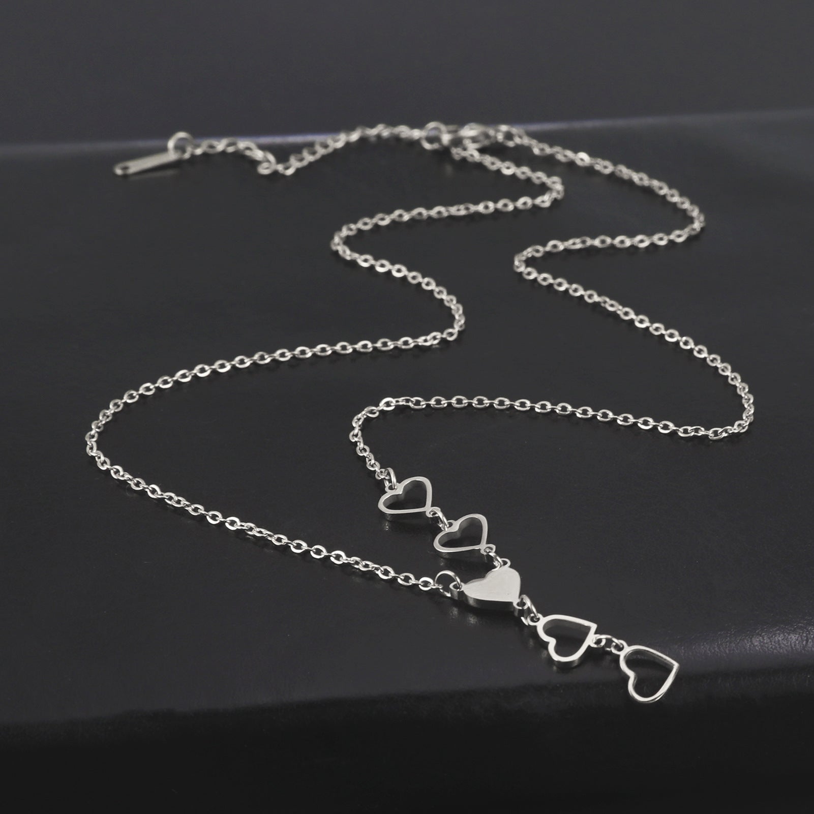Delicate Titanium Steel Heart Pendant Necklace