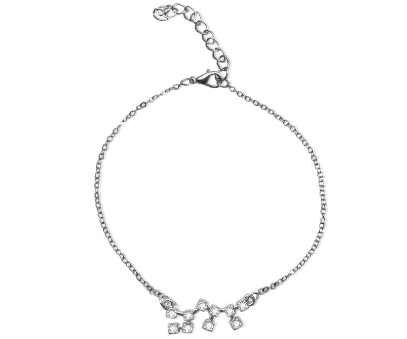 Zodiac Bracelet with Stylish Zircon Pendant