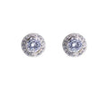 Moissanite Stud Earrings with Platinum Silver Setting