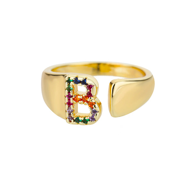 Colorful Zircon Women's Adjustable Vintage Ring Set
