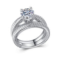 Luxury Zirconia Platinum-Plated Women's Ring Set