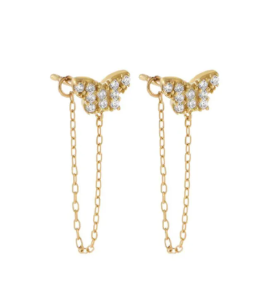 Zircon Butterfly Stud Earrings