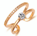 Platinum-Plated 925 Silver Ring with 3AAA Zirconia