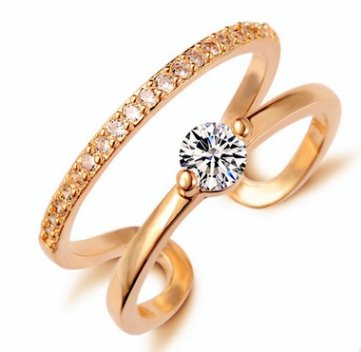 Platinum-Plated 925 Silver Ring with 3AAA Zirconia