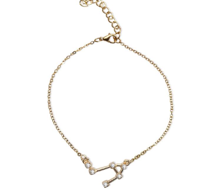 Zodiac Bracelet with Stylish Zircon Pendant