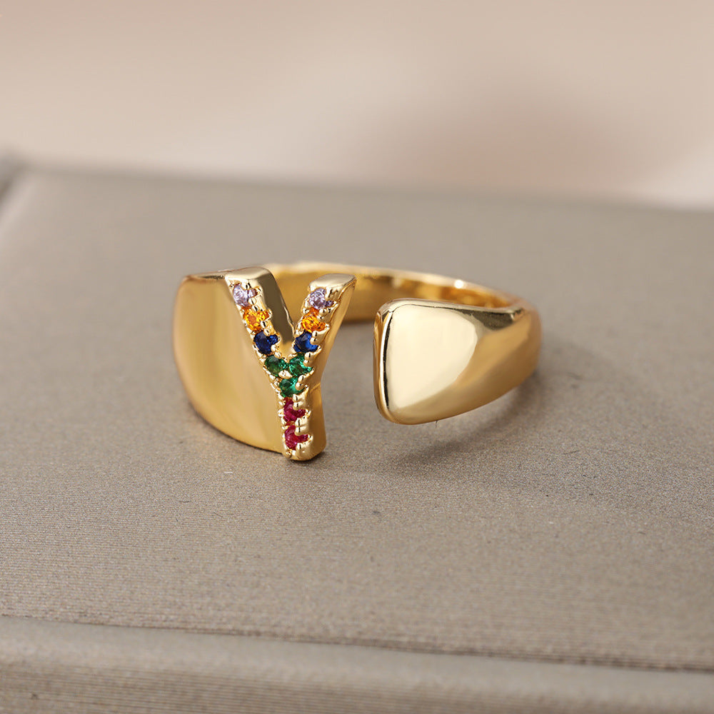Colorful Zircon Women's Adjustable Vintage Ring Set